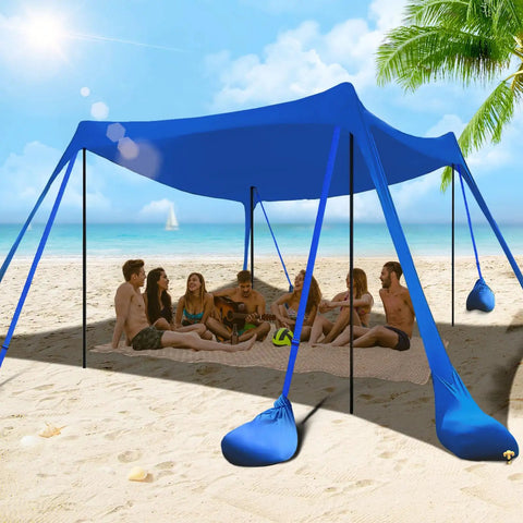 10x10 Ft Beach Shade Canopy Tent, UPF 50+ Sun Shelter✓