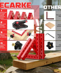 4 Pack 5.5 Inch Aluminum Corner Clamps For Woodworking Boss Level 90 Degree Right Angle L Shaped Squares With Precision Screws Dual Scale Positioning For Frames Cabinets Drawers And Boxes red clamps on wood