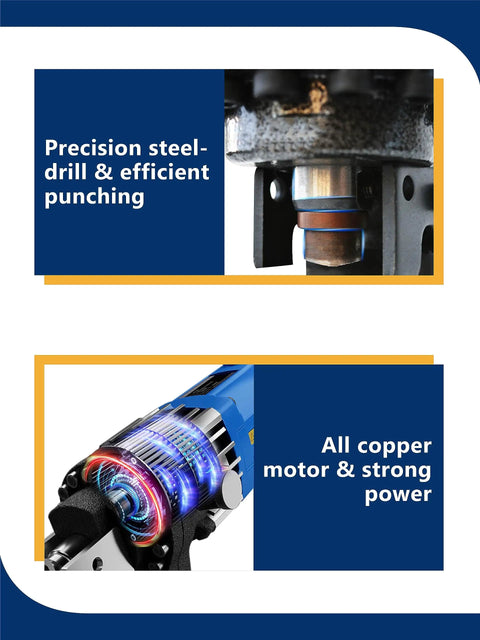 Heavy Duty 110V 1200W Electric Hydraulic Metal Hole Puncher Badass Shop Rig For Steel Copper Aluminum Angles Knocks Out Holes In Seconds Precision Garage Essential