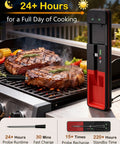 Wireless Meat Thermometer With Real Time Temp Updates, 0.5 Fahrenheit Accuracy, 900ft Bluetooth Range, device by grill