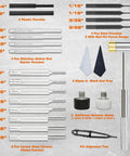 Pro Grade Punch Set Kit With Steel Punches Roll Pin Set Hammer And Organizer Case For Machinery Maintenance And DIY Projects Ideal For Jewelry Watchmaking Engineers Carpenters Bench Block Not Included featuring punch tools, detachable hammer, and cleaning wipes.