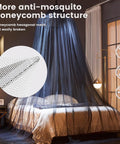 Bed Canopy Mosquito Net For Indoor Outdoor Use Dome Style Bed Tent With 90 Inch Height And 23 Inch Hoop Fits Single To King Beds Premium 100 Percent Polyester 50D Mesh Fire Retardant Black Full Size over bed