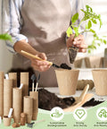 600 Piece Bulk Seed Starter Pots Kit With 2.36 Inch Seedling Pots And 1.18 Inch Coir Fiber Grow Soil, Planting Labels And Trowel Set