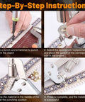 Step-by-step instructions for installing eyelets with Heavy Duty Grommet Kit Three Eighths Inch 10mm Eyelets And Grommets Set.