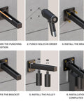 Installation steps for Adjustable 3 Inch Slide Gate Guide Roller System with rust-proof T-shaped bracket and nylon rollers.