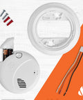 Keep Your Family Safe With Plug And Play Hardwire Smoke Detector Featuring Voice Location Alerts And Battery Backup with installation components.