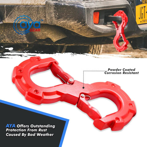 S Shape Integrated Winch Shackle With Quick Release For Off Road Recovery 33000 Lbs Break Strength And 11200 Lbs WLL