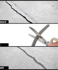 Heavy Duty Foam Backer Rod Half Inch Diameter By 100 Feet Gray Roll being measured, cut, and installed in a concrete crack.