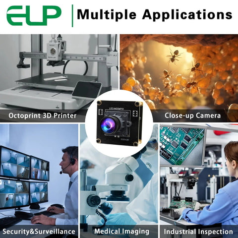 Ultra HD 20MP USB3 Camera Module for Computers and Raspberry Pi, ideal for security, medical, industrial, and close-up applications.