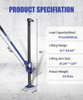 Heavy Duty Farm Jack 3 Ton 6600 Lb Capacity 48 Inch High Lift Steel Off Road Ratcheting Utility Jack with specs