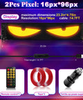 Ultra Bright 5800 Lux Devil Eyes LED Car Light Strips For Cars Trucks SUVs App Controlled, IP68 Waterproof 23.6x4.73 Inches