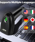 Handheld 1D 2D USB Barcode Scanner With Long Cable For POS And Mobile Payments Reads QR Codes PDF417 And Data Matrix