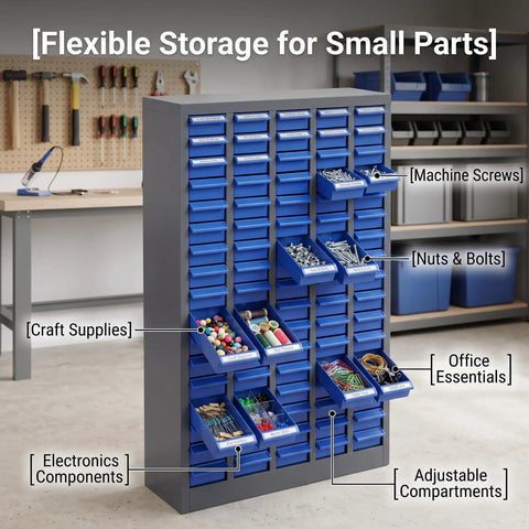 Heavy Duty 100 Drawer Rustproof Metal Hardware Organizer For Screws Bolts Fittings Fasteners With Industrial Grade Corrosion Resistant Build Keeps Your Shop Badass Organized And Looking Sharp