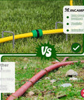Comparison of 52 Pack 6 Inch Heavy Duty 11 Gauge Landscape Staples With Adjustable Width From 1.26 To 2 Inches and rusty staples in ground