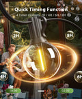 Outdoor Solar String Lights With Remote No Outlet Needed, 106 Ft Total Length, featuring quick timing function for patio use