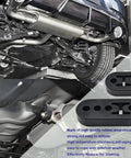 Car exhaust system installation with Rubber Exhaust Hanger Kit With 0.47 Inch Holes Adjustable Muffler Hangers, showing rubber mounts