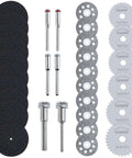Do It All Rotary Tool Cutting Wheel Set With HSS Circular Blades, Resin Discs And Diamond Wheels, Includes Adapters, Multiple Diameters
