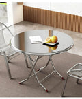 Ultra Strong Stainless Steel Folding Work Table With Thick Silicone Floor Pads And Premium Brushed Finish X Beam Reinforcement for casual dining setup