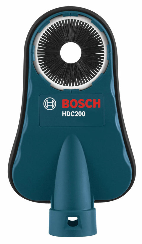 Front view of Dust Collection Attachment For SDS Max Hammer Drill With Dual Air Chambers And Wall Suction, Vacuum Nozzle Fits 1-3/8 Inch, Converts To 1-1/4 Inch And 2 Inch Hose, Replaceable Brush Ring Seals Different Bit Diameters.
