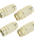 Four gold connectors from Five Eighths Inch Garden Hose Connector Repair Fittings Set Heavy Duty Aluminum End Hose Mender For DIY Fixes
