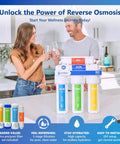 Five Stage Under Sink Reverse Osmosis System With Deluxe Chrome Faucet 50 GPD NSF Certified in a kitchen setting