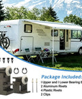 Standard Bearing Block Kit with Roller for RV In Wall Slide Outs, image showing components and RV in scenic background.
