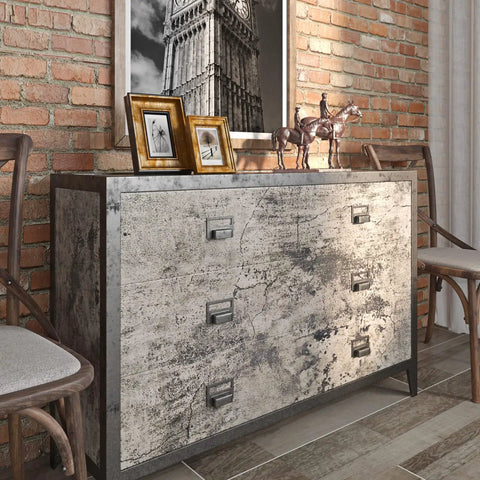 Stained Grey Concrete Contact Paper 15.7in By 240in Peel And Stick Self Adhesive Removable Faux Cement Wallpaper on dresser