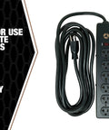 Beefy All Metal Mountable Power Strip With 6 NEMA 5-20 Receptacles, UL Certified, Heavy-Duty Design, Black, 6 ft Cord