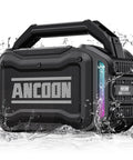 Rugged Bluetooth Wireless Speaker With 80W Peak Power And Dope Bass, 20 Hours Play Time, IPX6 Waterproof, water splashes