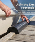 Person installing Heavy Duty Rubber Dock Guard For Outer Wheel Docks And Port Docks Semi Circular Extruded Bumper Black Finish