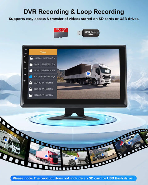 Wired RV Camera System With 5 1080P Waterproof Backup Cameras 360 Degree View On Screen DVR display with SD card and USB options