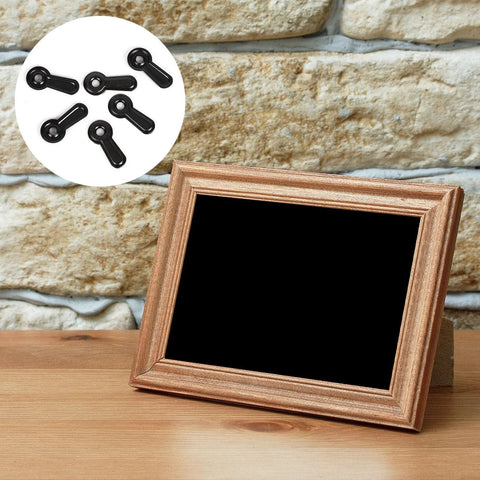 Wooden picture frame with stand; inset shows 300 black turn-button fasteners and screws for frames.