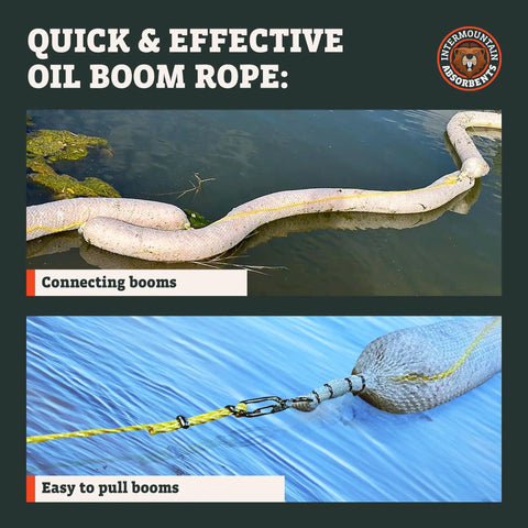 10ft Oil Absorbent Boom Deployment Ropes 2 Pack Works Like A Champ To Deploy Booms Fast On Site Heavy Duty Braided Line With Secure Clips For Rock Solid Oil Spill Containment You Can Trust