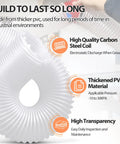 Two And A Half Inch By Three Foot Ultra Flex Puncture Resistant PVC Dust Collection Hose With Stainless Steel Clamps For Woodworking Shops Tough As Nails Ducting That Keeps Sawdust In Check with build features and material details