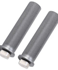Super Solid 20mm Aluminum Alloy Bench Dogs Fast Clamp Table Stops Fit T Slots Perfect For Woodworking Projects And Heavy Duty Shop Work, close-up view of two silver textured bench dogs.