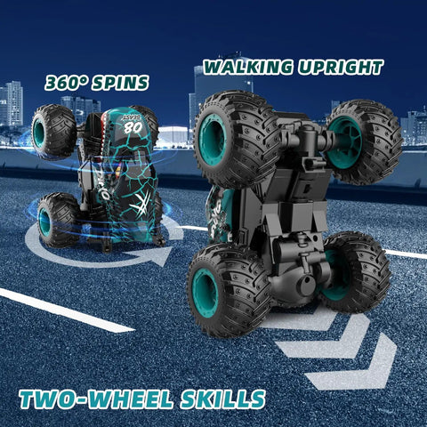 Totally Rad Dinosaur RC Monster Truck for Kids Ages 4 To 7, 1:20 Scale Remote Control Car performing spins and upright walk