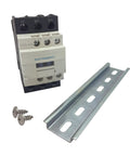 30 Amp 3 Pole Contactor Bundle With 110 To 120V Coil, Handles Motor Load 32A And Lighting 40A, Includes Slotted Steel Zinc Plated DIN Rail