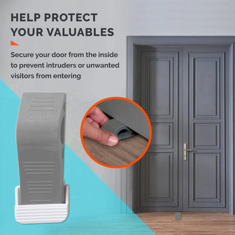 Heavy Duty Rubber Door Stoppers Set Of 6 For Carpet Hardwood Concrete And Tile Doors Wedges That Grip And Stay Put In Use
