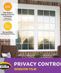 Privacy Mirror Window Film For Home Windows, DIY Adhesive, Glare Busting And Heat Control, UV Blocking Up To 99 Percent shown on window