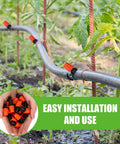 394 Ft Drip Irrigation Kit For Garden And Lawn With 1/2 Inch Hose And 1/4 Inch Distribution Tubing installed in vegetable garden