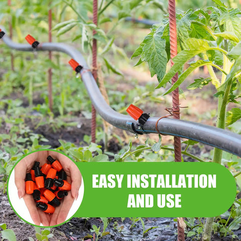394 Ft Drip Irrigation Kit For Garden And Lawn With 1/2 Inch Hose And 1/4 Inch Distribution Tubing installed in vegetable garden