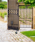 Spring Loaded Gate Wheel For Wooden And Metal Tube Swing Gates Quiet Heavy Duty Gate Caster With Brake 4 Inch Smooth Rolling Gate Rollers For Fence Vinyl And Farm Gates 220 Lb Capacity 2 Pack Black on outdoor gate
