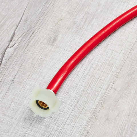 Four Pack PEX Fittings With Brass Swivel Adapters One Half Inch Female NPT Thread Crimp Fittings For PEX Tubing And RV Faucets DIY Friendly Install Works With Clamp Rings Or Copper Crimp Rings No Tools Needed, red PEX tubing with brass swivel adapter