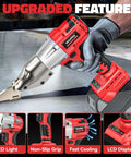 Cordless Sheet Metal Cutter Nibbler With 221 Foot Pounds Of Torque Cutting Metal Surface, LED Light and LCD Display