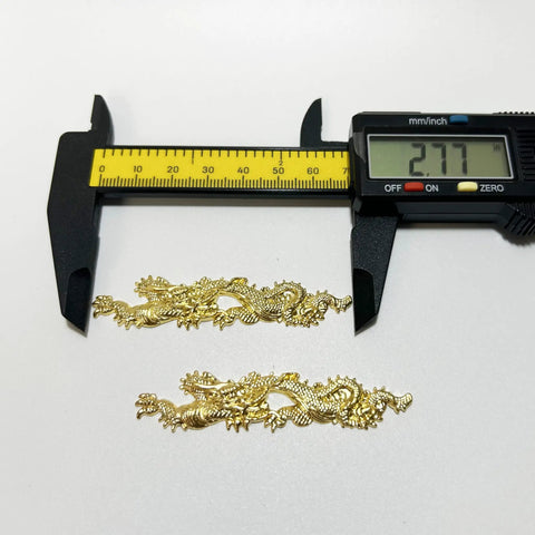 2 Piece Dope Samurai Sword Metal Accessories Kit With Katana Habaki Arrowhead Clips For Katana Wakizashi And Tanto Hand Guard Upgrade Traditional Japanese Sword Parts Golden Finish dragon design