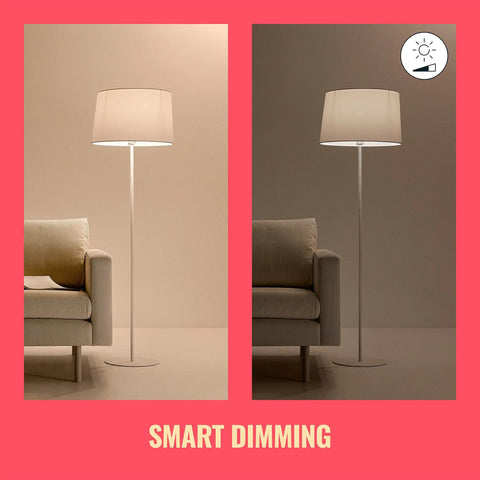 Comparison of lamp brightness using 2 Pack WiFi Smart Plugs For Easy Home Automation Works With Alexa And Google Assistant Quick Setup