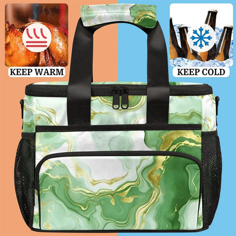 Green Insulated Picnic Backpack With Large Lunch Bag For Women And Men Lit Portable Tote Cooler Keeps Food Fresh And Safe Ideal