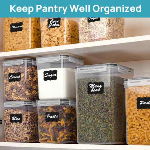 10 Piece Flour And Sugar Storage Containers With Airtight Lids Large BPA Free Plastic Canisters For Kitchen Pantry Organization