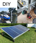 Built Tough 4 Pack Pneumatic Swivel Casters 8 Or 10 Inch Flat Free Rubber Wheels With Solid Steel Brackets on solar panel cart.