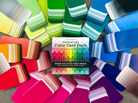 Color Card Deck For Creators Break Free From The Color Wheel With 200 Coordinated Cards displayed in a colorful spread.